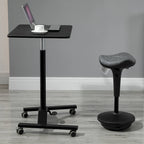 Tabouret de bureau assis-debout Vinsetto Lift Wobble Stool pivotant à 360°, inclinable, avec hauteur réglable et assise en forme de selle, gris