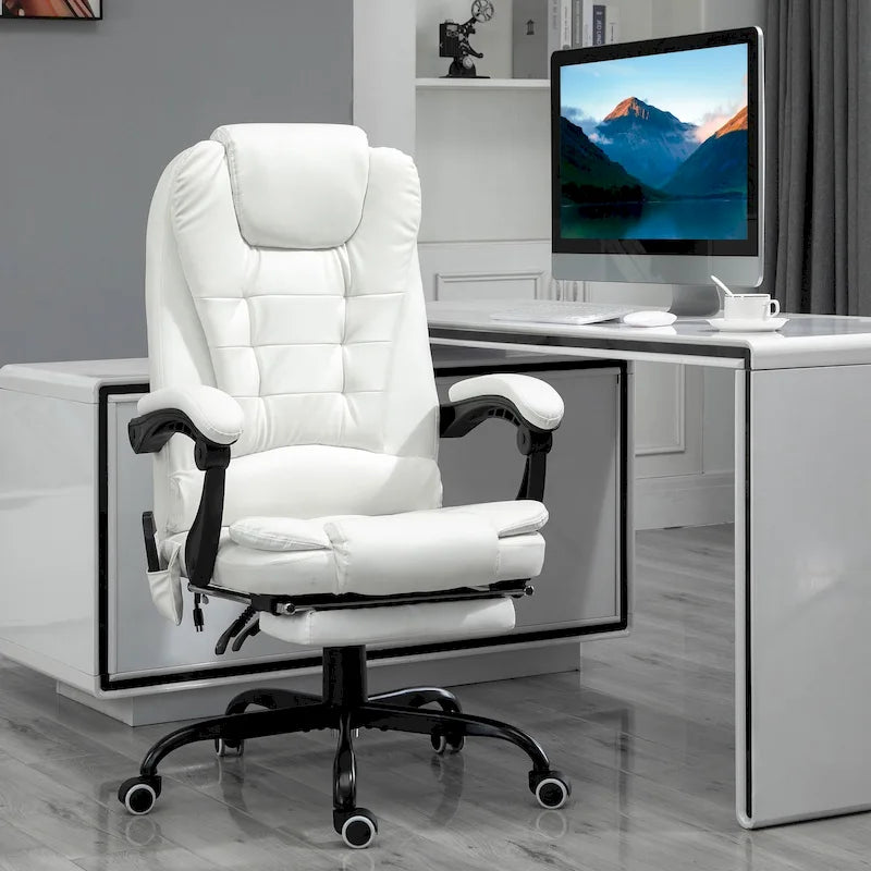 Fauteuil de bureau massant Vinsetto à 7 points, fauteuil inclinable de direction à dossier haut