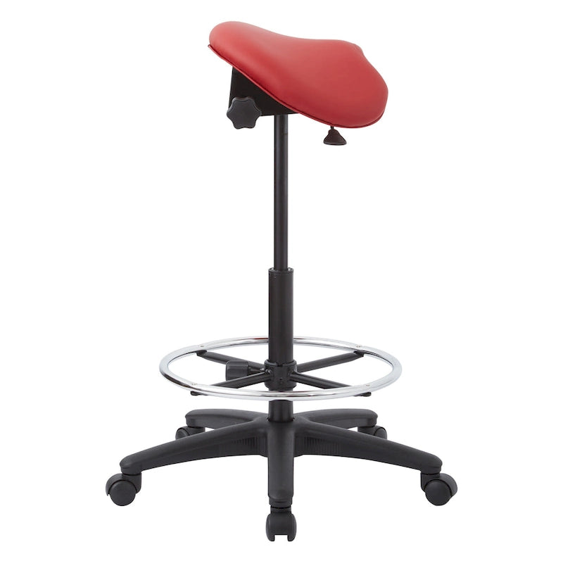 Tabouret sans dossier avec assise selle réglable en hauteur