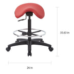 Tabouret sans dossier avec assise selle réglable en hauteur