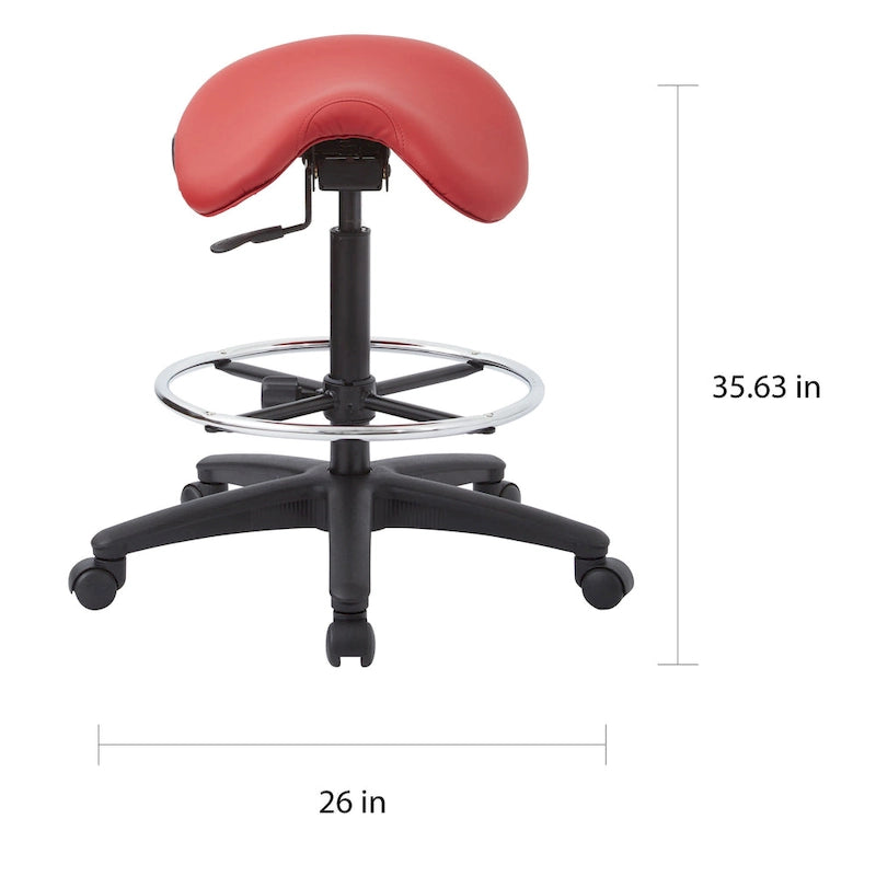 Tabouret sans dossier avec assise selle réglable en hauteur