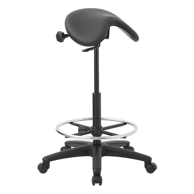 Tabouret sans dossier avec assise selle réglable en hauteur