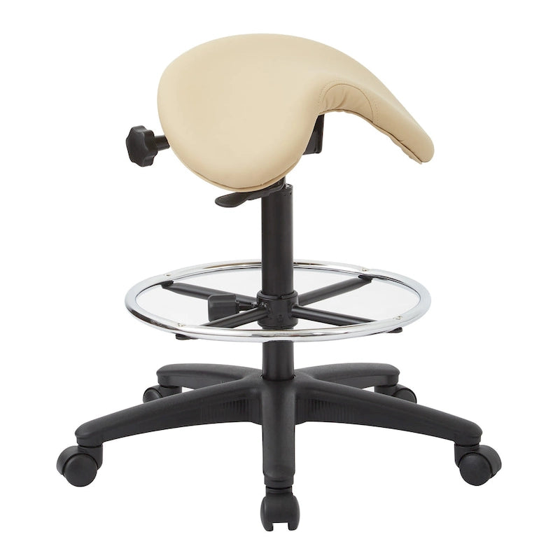 Tabouret sans dossier avec assise selle réglable en hauteur