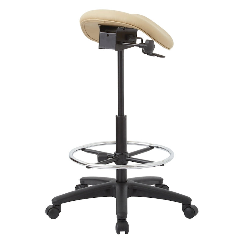 Tabouret sans dossier avec assise selle réglable en hauteur