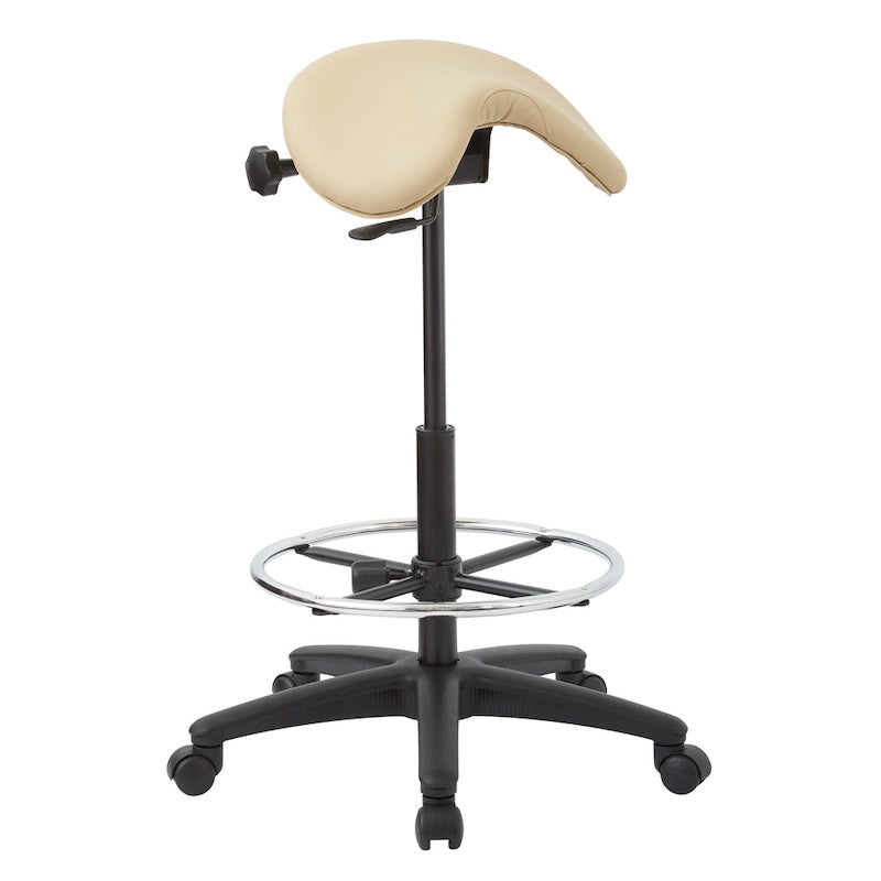 Tabouret sans dossier avec assise selle réglable en hauteur