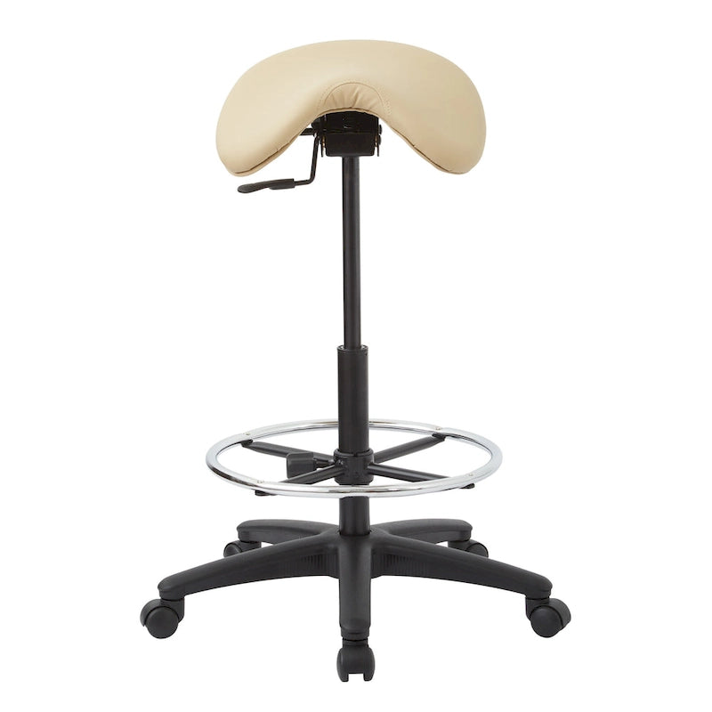 Tabouret sans dossier avec assise selle réglable en hauteur