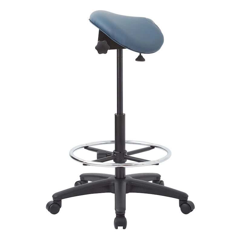 Tabouret sans dossier avec assise selle réglable en hauteur