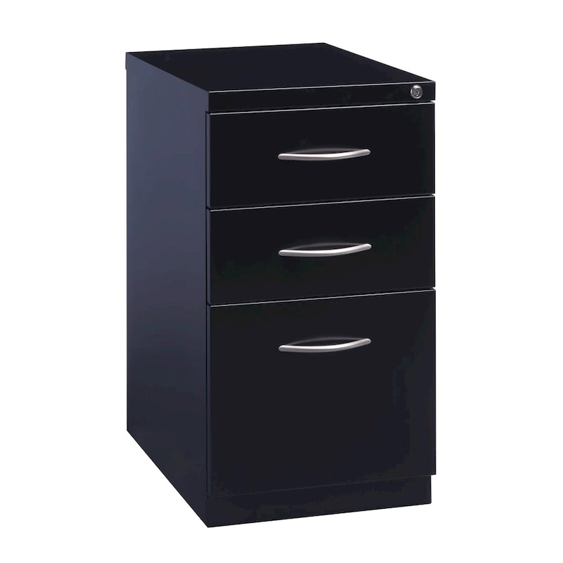 Hirsh 23  D Arch Pull Handle Mobile Pedestal 3-Drawer File Cabinet, Black