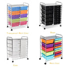 Chariot de rangement utilitaire à 15 tiroirs avec roulettes