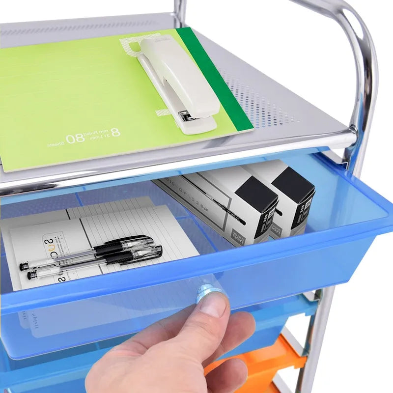 Chariot de rangement utilitaire à 15 tiroirs avec roulettes