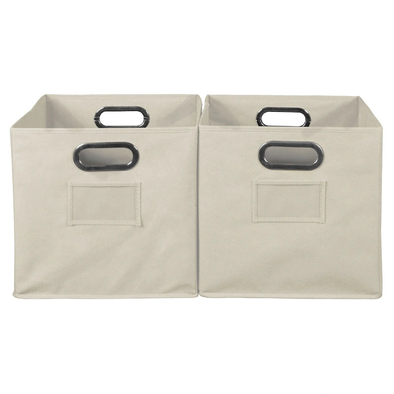 Ensemble de 2 bacs de rangement pliables en tissu Noble Connect - Naturel