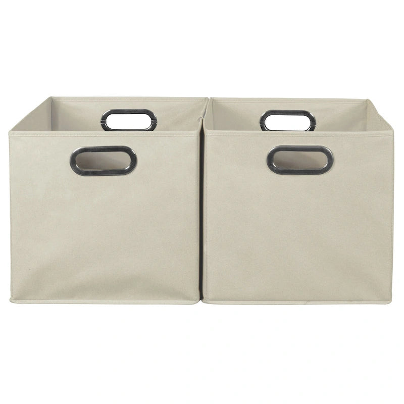Ensemble de 2 bacs de rangement pliables en tissu Noble Connect - Naturel