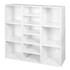 Noble Connect Storage Set- 6 Full Cubes/6 Half Cubes- White Wood Grain