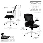 Chaise de bureau ergonomique Porthos Home Cole en maille avec base en nylon et mécanisme d'inclinaison