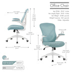 Chaise de bureau ergonomique Porthos Home Cole en maille avec base en nylon et mécanisme d'inclinaison