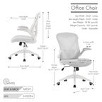 Chaise de bureau ergonomique Porthos Home Cole en maille avec base en nylon et mécanisme d'inclinaison