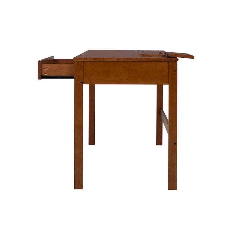 Bureau moderne et robuste en bois Copper Grove Rivne pour la maison, avec tiroirs et compartiments