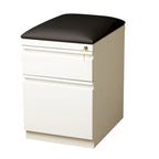 Hirsh 20  D Mobile Pedestal Box File Cabinet with Seat Cushion,White