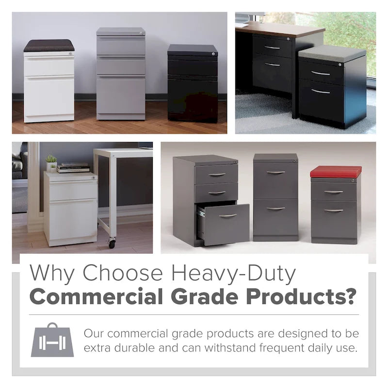 Caisson mobile Hirsh 20 D avec coussin d'assise, blanc