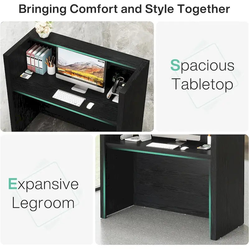 Bureau d'accueil de 47 pouces avec comptoir