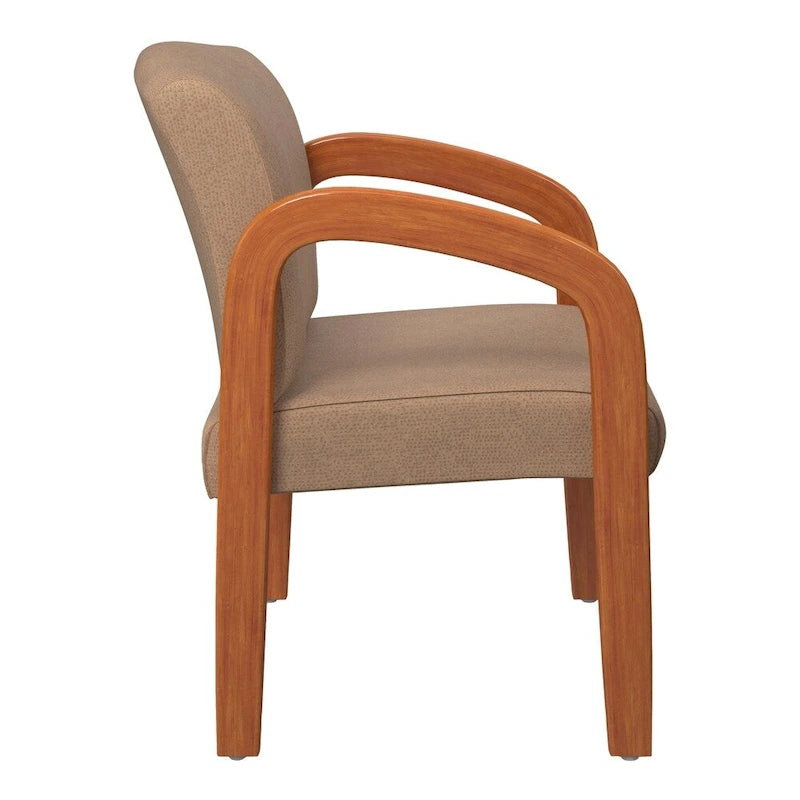Chaise visiteur en bois finition chêne moyen Work Smart