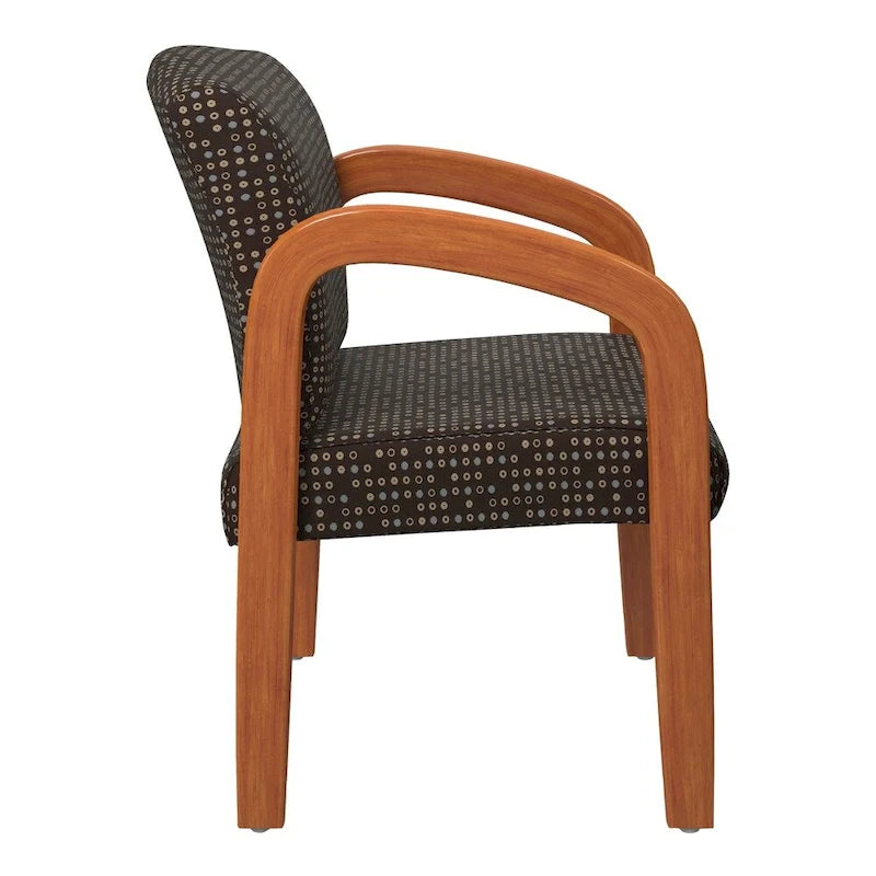 Chaise visiteur en bois finition chêne moyen Work Smart