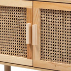 Bibliothèque et étagère en bois Faulkner style moderne du milieu du siècle - Brun naturel