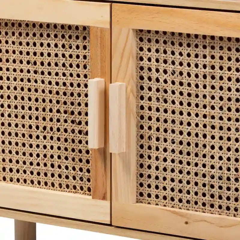 Bibliothèque et étagère en bois Faulkner style moderne du milieu du siècle - Brun naturel