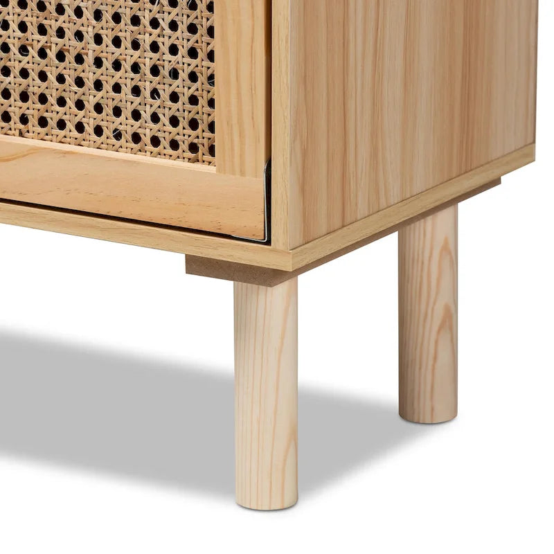 Bibliothèque et étagère en bois Faulkner style moderne du milieu du siècle - Brun naturel