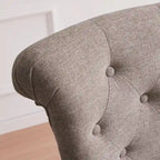 Chaise de bureau pivotante à roulettes, hauteur réglable, revêtue de lin.