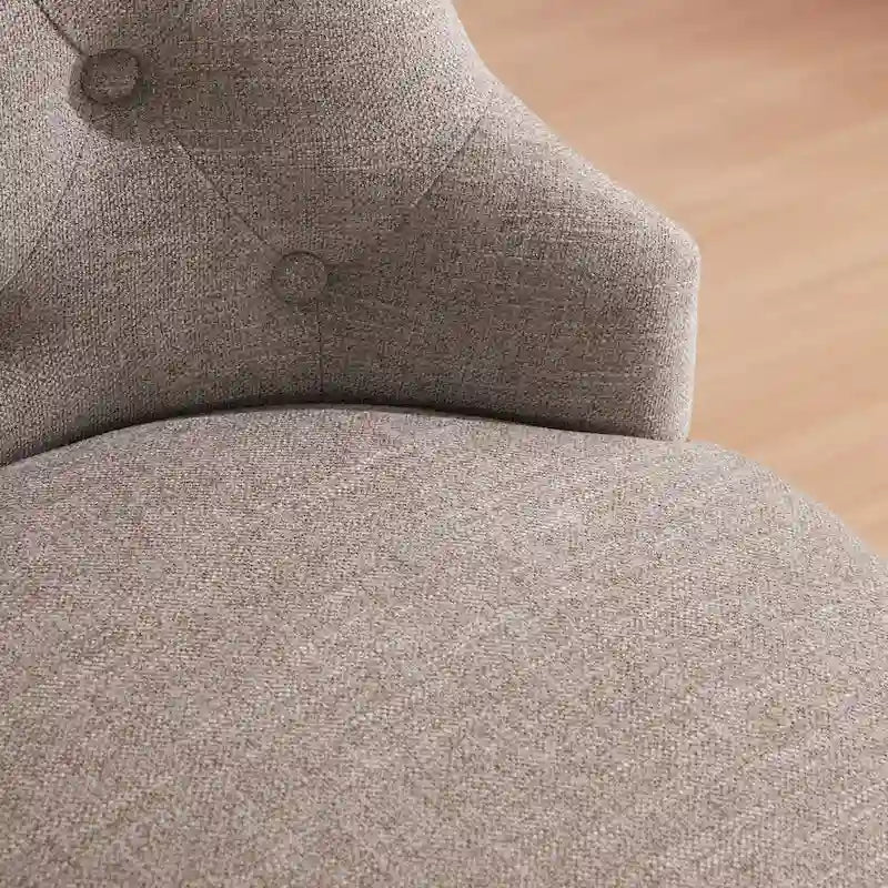 Chaise de bureau pivotante à roulettes, hauteur réglable, revêtue de lin.