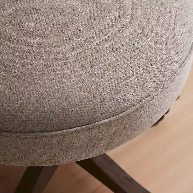 Chaise de bureau pivotante à roulettes, hauteur réglable, revêtue de lin.