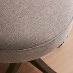 Chaise de bureau pivotante à roulettes, hauteur réglable, revêtue de lin.