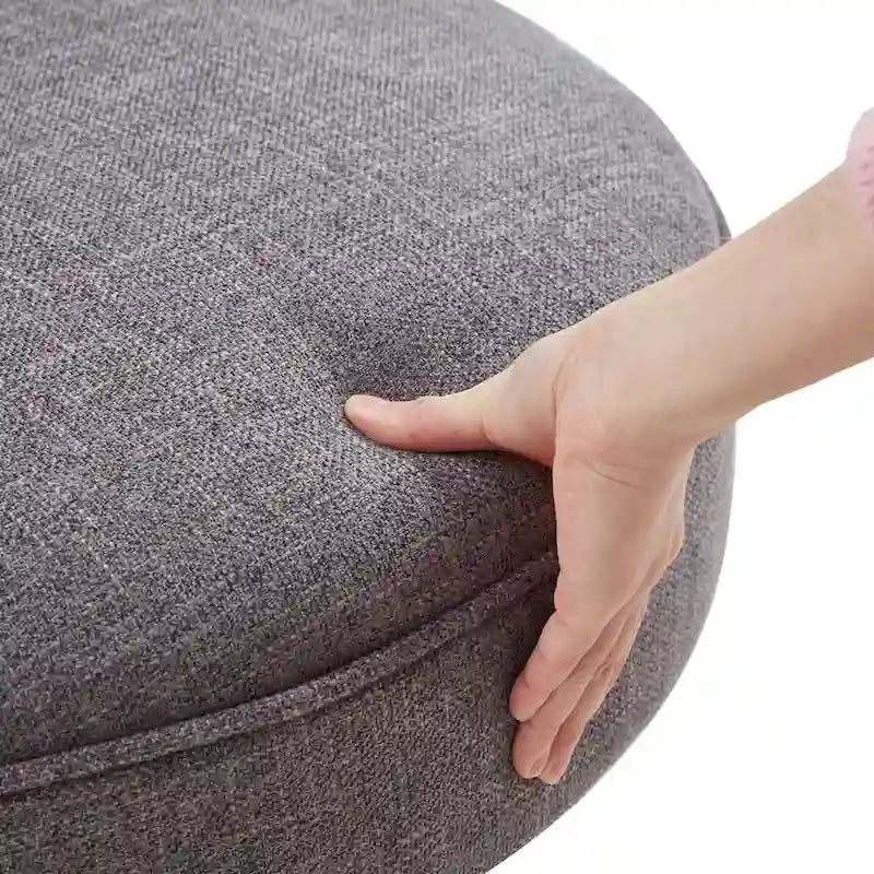 Chaise de bureau pivotante à roulettes, hauteur réglable, revêtue de lin.