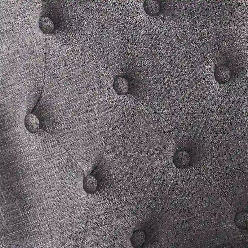 Chaise de bureau pivotante à roulettes, hauteur réglable, revêtue de lin.