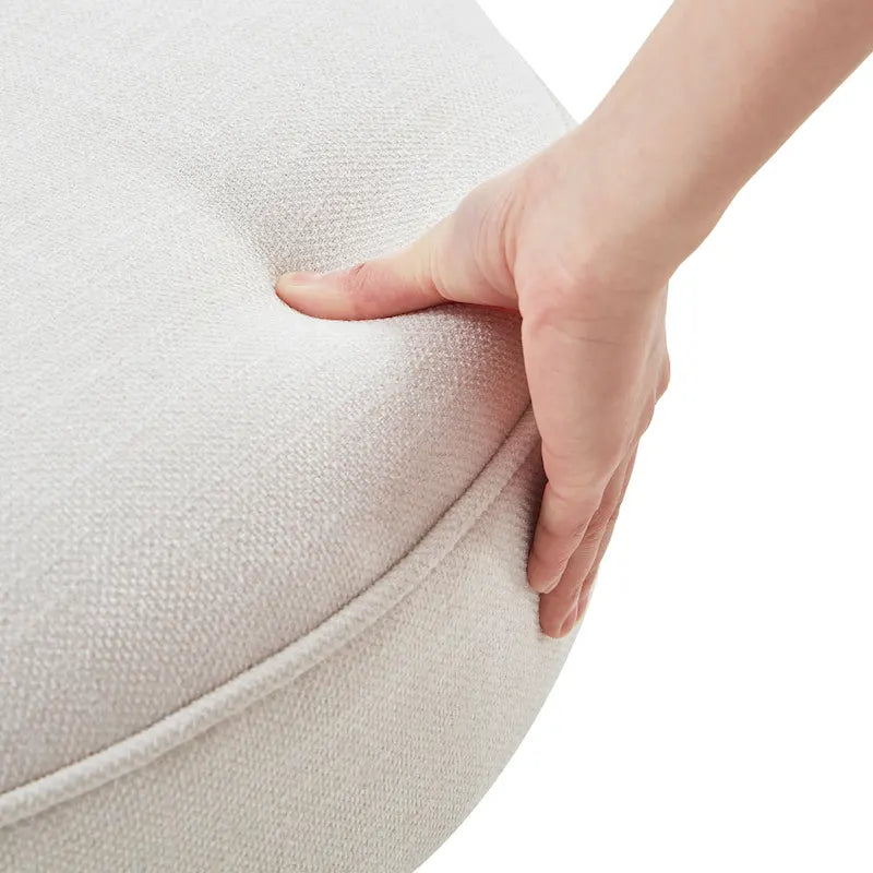 Chaise de bureau pivotante à roulettes, hauteur réglable, revêtue de lin.