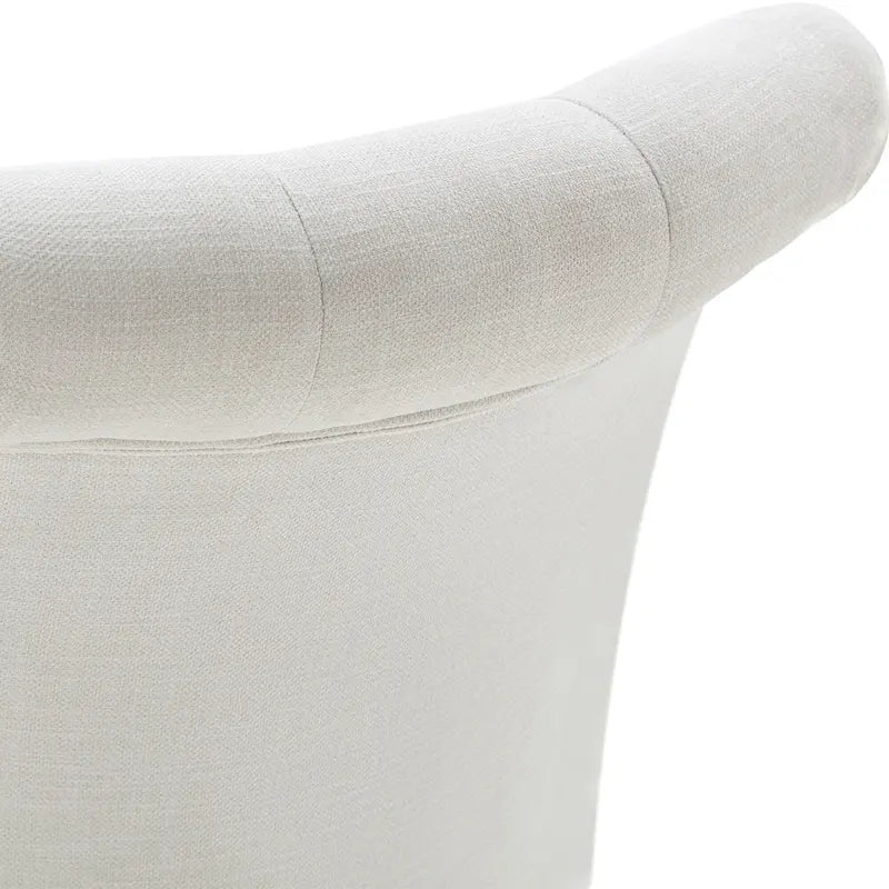 Chaise de bureau pivotante à roulettes, hauteur réglable, revêtue de lin.