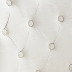 Chaise de bureau pivotante à roulettes, hauteur réglable, revêtue de lin.