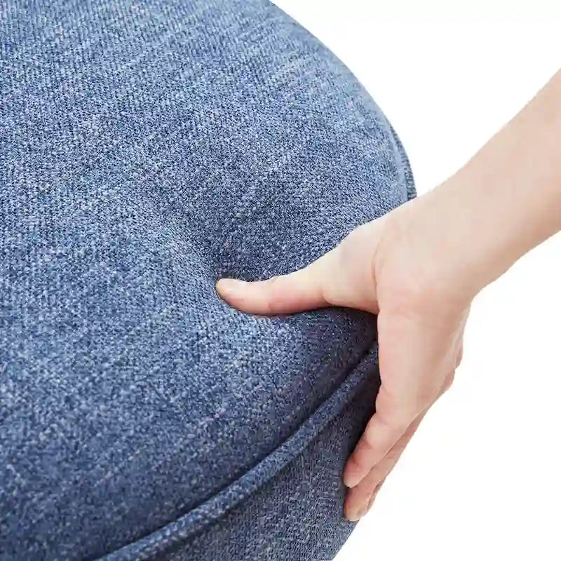 Chaise de bureau pivotante à roulettes, hauteur réglable, revêtue de lin.