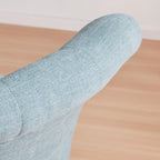 Chaise de bureau pivotante à roulettes, hauteur réglable, revêtue de lin.