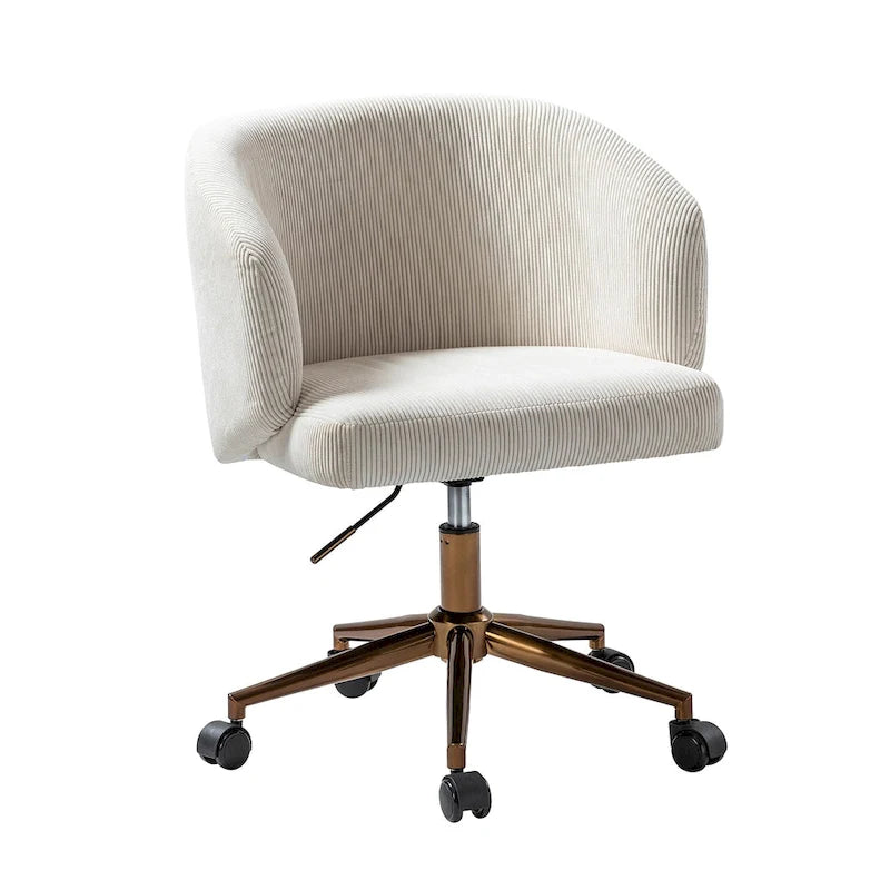 Fauteuil de bureau pivotant ergonomique moderne en velours côtelé, réglable en hauteur, par HULALA HOME