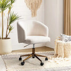 Fauteuil de bureau pivotant ergonomique moderne en velours côtelé, réglable en hauteur, par HULALA HOME