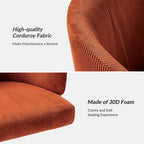 Fauteuil de bureau pivotant ergonomique moderne en velours côtelé, réglable en hauteur, par HULALA HOME