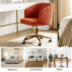 Fauteuil de bureau pivotant ergonomique moderne en velours côtelé, réglable en hauteur, par HULALA HOME