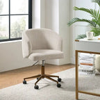 Fauteuil de bureau pivotant ergonomique moderne en velours côtelé, réglable en hauteur, par HULALA HOME