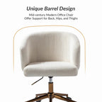 Fauteuil de bureau pivotant ergonomique moderne en velours côtelé, réglable en hauteur, par HULALA HOME