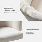 Fauteuil de bureau pivotant ergonomique moderne en velours côtelé, réglable en hauteur, par HULALA HOME