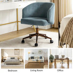 Fauteuil de bureau pivotant ergonomique moderne en velours côtelé, réglable en hauteur, par HULALA HOME