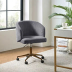 Fauteuil de bureau pivotant ergonomique moderne en velours côtelé, réglable en hauteur, par HULALA HOME