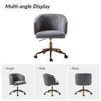 Fauteuil de bureau pivotant ergonomique moderne en velours côtelé, réglable en hauteur, par HULALA HOME